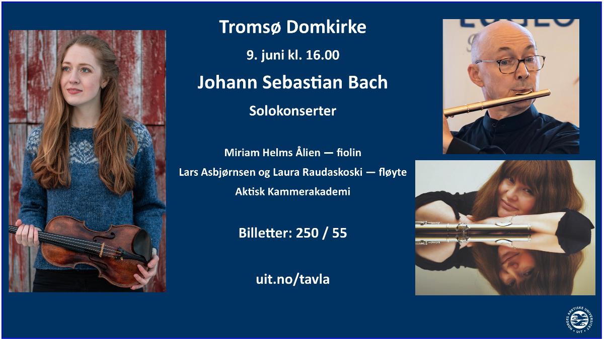 Plakat for konsert med solokonserter av Bach